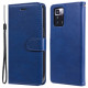 Anti-Scratch PU Leather Wallet Case Stand Flip Folio Cover with Strap for Xiaomi Redmi Note 10 5G / Poco M3 Pro 4G / 5G / Redmi Note 10T 5G - Blue XIAOMI Cases Mobile