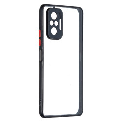 TPU Frame + Acrylic Hybrid Case Transparent Well-Protected Cover for Xiaomi Redmi Note 10 Pro 4G (Global) / Note 10 Pro 4G (India) / Note 10 Pro Max - Black