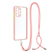 Θήκη Σιλικόνης TPU με Σκληρή Πλάτη και Κορδόνι για Samsung Galaxy A52 5G/4G / A52s 5G - Ροζ