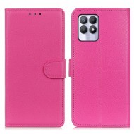PU Leather Litchi Texture Stand Wallet Design Phone Case Protector for Realme 8i - Rose