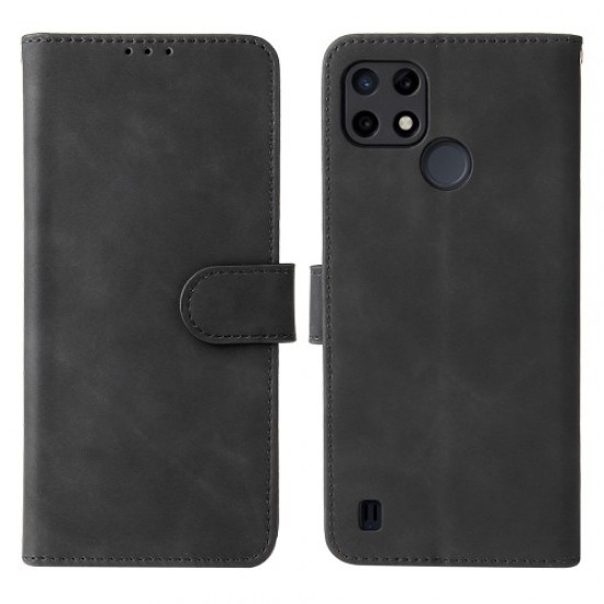 Θήκη Πορτοφόλι με Βάση Στήριξης (Όψη Δέρματος) για Realme C21Y / C25Y - Μαύρο Oppo Realme Θήκες Κινητών