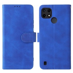 Θήκη Πορτοφόλι με Βάση Στήριξης (Όψη Δέρματος) για Realme C21Y / C25Y - Μπλε