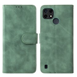 Θήκη Πορτοφόλι με Βάση Στήριξης (Όψη Δέρματος) για Realme C21Y / C25Y - Πράσινο