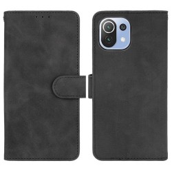Θήκη Πορτοφόλι με Βάση Στήριξης (Όψη Δέρματος) για Xiaomi Mi 11 Lite 4G / 5G - Μαύρο