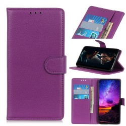 Litchi Skin Wallet Leather Stand Case for Samsung Galaxy A20e - Purple Litchi Skin Wallet Leather Stand Case for Samsung Galaxy A20e - Purple