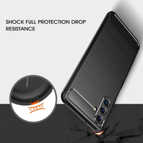 Θήκη Σιλικόνης TPU Carbon Fiber Brushed για Samsung Galaxy A13 5G / A04s - Μαύρο Samsung Θήκες Κινητών