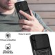 Anti-scratch Anti-fingerprint Ring Kickstand Design Camera Slide Cover PC + TPU Hybrid Case for Samsung Galaxy A13 5G - Black Samsung Cases Mobile