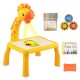 6689 Giraffe Projection Painting Table Drawing Board Projector Graffiti Writing Paint Board Desk Children Educational Toy with Music - Yellow Gadgets - Toys - Hobby
