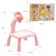 6689 Giraffe Projection Painting Table Drawing Board Projector Graffiti Writing Paint Board Desk Children Educational Toy with Music - Yellow Gadgets - Toys - Hobby