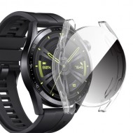 Θήκη Σιλικόνης Electroplated για Huawei Watch GT 3 46mm - Διάφανο / Λευκό