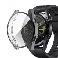 Θήκη Σιλικόνης Electroplated για Huawei Watch GT 3 46mm - Διάφανο / Μαύρο