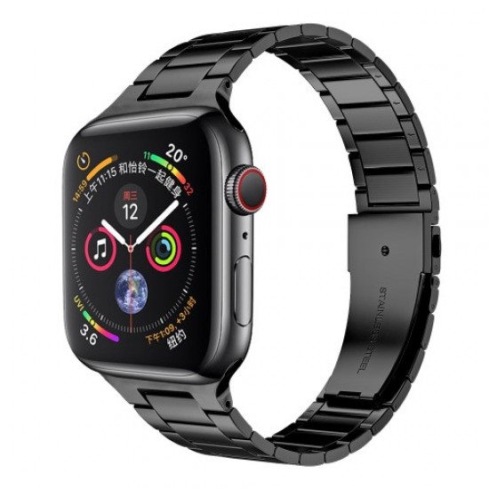 Ultra-thin Stainless Steel Smart Watch Band Strap for Apple Watch Series 7 45mm/Apple Watch Series 6 SE 5 4 44mm / Series 3 2 1 42mm - Black Gadgets - Toys - Hobby