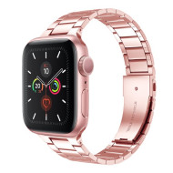 Ultra-thin Stainless Steel Smart Watch Band Strap for Apple Watch Series 7 45mm/Apple Watch Series 6 SE 5 4 44mm / Series 3 2 1 42mm - Pink