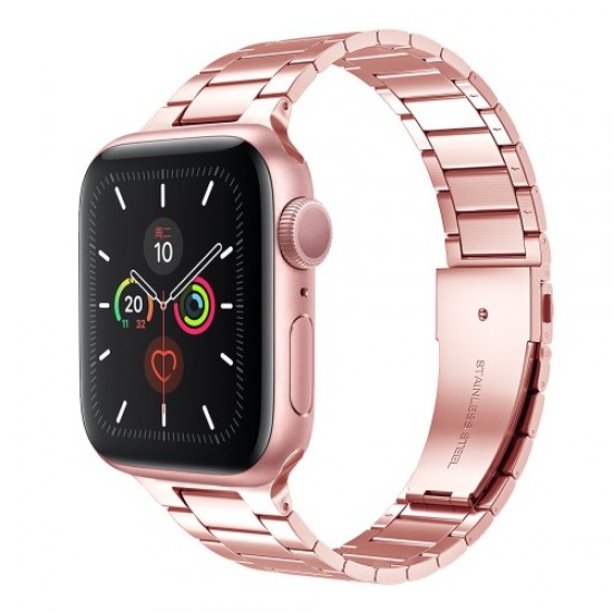 Ultra-thin Stainless Steel Smart Watch Band Strap for Apple Watch Series 7 45mm/Apple Watch Series 6 SE 5 4 44mm / Series 3 2 1 42mm - Pink Gadgets - Toys - Hobby