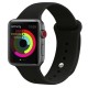 Snap Button Adjustment Silicone Watch Band Strap for Apple Watch Series 7 45mm / Watch Series 6/5/4/SE 44mm / Watch Series 3/2/1 42mm - Black Gadgets - Toys - Hobby