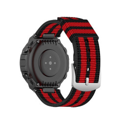 Rainbow Nylon Canvas Watch wit Installation Tools for Amazfit T-Rex - Black/Red/Black/Red/Black Rainbow Nylon Canvas Watch wit Installation Tools for Amazfit T-Rex - Black/Red/Black/Red/Black