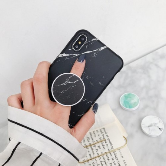 Universal Marble Pattern Printing IMD PC Foldable Kickstand for Smartphones Tablets. Etc. - Black Holders & Docks