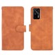 Silky Touch Leather Wallet Case Phone Shell for Realme GT - Brown Oppo Realme Cases Mobile