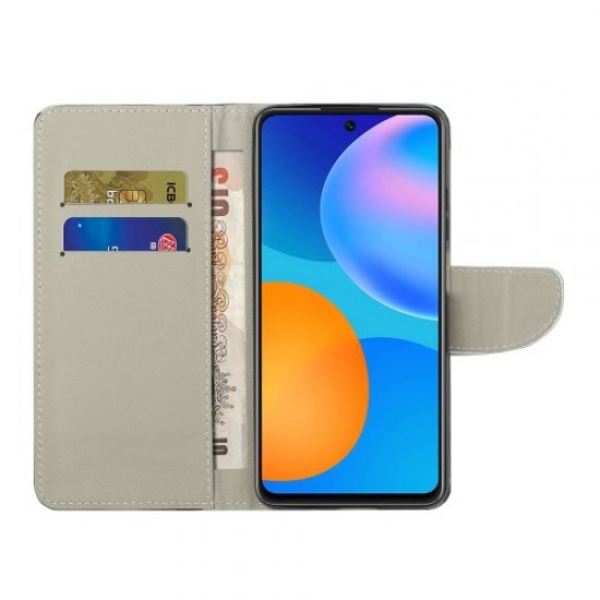 Pattern Printing PU Leather Magnetic Cover Wallet Stand Flip Shockproof Protective Case for Xiaomi Redmi Note 11 5G / Poco M4 Pro 5G - Flowers XIAOMI Cases Mobile