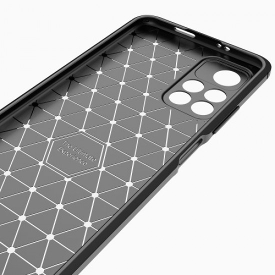 Θήκη Σιλικόνης TPU Carbon Fiber Brushed για Xiaomi Poco M4 Pro 5G - Μαύρο XIAOMI Θήκες Κινητών