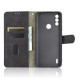 Skin-touch Folio Flip Leather Protective Shell for Motorola Moto E7 Power/Moto E7i Power 2021 Wallet Stand Cover - Black Motorola Cases Mobile