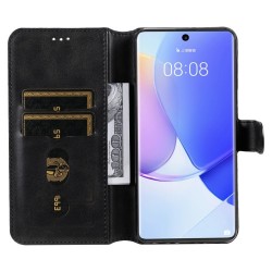 Impact-resistant Wallet Stand PU Leather + TPU Magnetic Clasp Phone Cover Case for Huawei nova 9/Honor 50 - Black Impact-resistant Wallet Stand PU Leather + TPU Magnetic Clasp Phone Cover Case for Huawei nova 9/Honor 50 - Black
