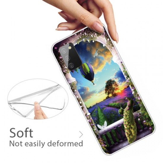 Full Body Clear Pattern Printing Shockproof Dirt-proof Heavy Duty Protective Cover for Samsung Galaxy A03s (166.5 x 75.98 x 9.14mm) - Embossment Oil Painting Samsung Cases Mobile
