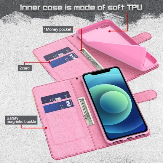 Pattern Printing Wallet Stand Leather Phone Cover with Strap for Samsung Galaxy A03s (166.5 x 75.98 x 9.14mm) - Swirl Pattern Samsung Cases Mobile