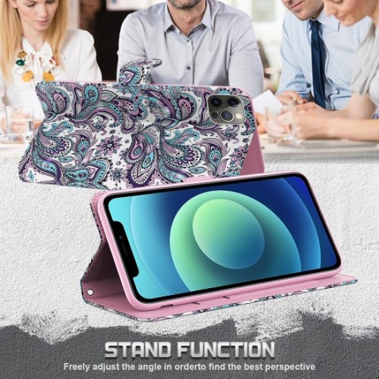 Pattern Printing Wallet Stand Leather Phone Cover with Strap for Samsung Galaxy A03s (166.5 x 75.98 x 9.14mm) - Swirl Pattern Samsung Cases Mobile