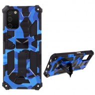 Camouflage Design Well-Protected Detachable 2 in 1 Drop-proof Phone Shell for Samsung Galaxy A03s (166.5 x 75.98 x 9.14mm) - Dark Blue