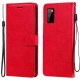 Θήκη Πορτοφόλι με Βάση Στήριξης (Όψη Δέρματος) για Samsung Galaxy A03s - Κόκκινο Samsung Θήκες Κινητών