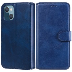 Θήκη Πορτοφόλι με Βάση Στήριξης (Όψη Δέρματος) για iPhone 13 mini 5.4 inch - Σκούρο Μπλε