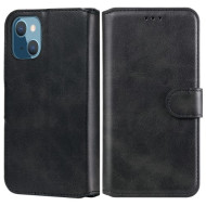 Folio Flip Leather Wallet Phone Protective Cover Stand Case for iPhone 13 mini 5.4 inch - Black