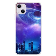 Pattern Printing Cosmic Space Anti-Drop Soft TPU Cell Phone Case for iPhone 13 mini 5.4 inch - City under the Starry Sky