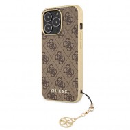 Guess 4G Charms Cover for iPhone 13 Pro - Brown