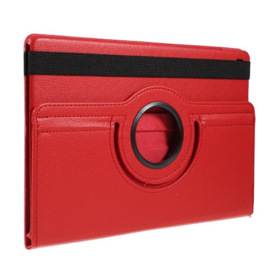 Litchi Texture 360° Swivel Stand Leather Case for Samsung Galaxy Tab S6 Lite - Red Samsung Cases Mobile Tablet