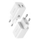 DUX DUCIS C80 EU Plug Wall Charger PD 30W+QC 18W 30W Dual Ports Travel Fast Charger Adapter for Huawei iPhone Cables Adapters & Chargers