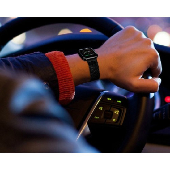 Milanese Stainless Steel Watch Strap + Protective Anti-drop Case for Apple Watch Series 5 4 44mm / Series 3 2 1 42mm - Black Gadgets - Toys - Hobby