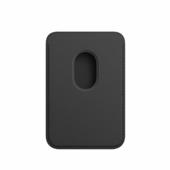 Quality Leather MagSafe Magnetic RFID Card Holder Card Sleeve for iPhone 12/12 Pro/12 Pro Max/12 mini - Black Apple Cases Mobile