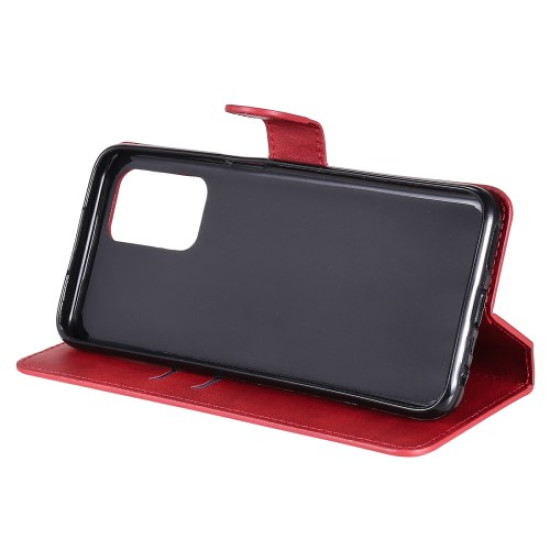 Wallet Stand Design Full Body Protection PU Leather Phone Case Cover for Realme 8 5G - Red Oppo Realme Cases Mobile