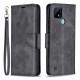 Magnetic Clasp Closure Stylish PU Leather Smartphone Wallet Stand Case [with Fingerprint Hole] for Realme C21/C20 - Black Oppo Realme Cases Mobile
