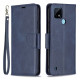 Magnetic Clasp Closure Stylish PU Leather Smartphone Wallet Stand Case [with Fingerprint Hole] for Realme C21/C20 - Blue Oppo Realme Cases Mobile