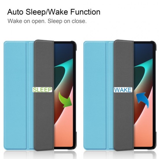 PU Leather Trifold Stand Slim Fit Smart Cover with Auto Sleep / Wake for Xiaomi Pad 5 - Baby Blue XIAOMI  Tablet Cases