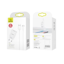 USAMS T21 2.1A Fast Charging Wall Phone Charger and Type-C Cable (EU Plug) USAMS T21 2.1A Fast Charging Wall Phone Charger and Type-C Cable (EU Plug)