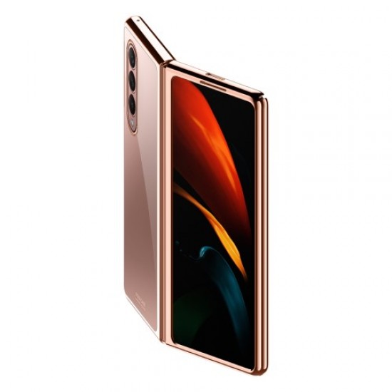 Electroplating Frame Design Folding PC Phone Cover Case for Samsung Galaxy Z Fold3 5G - Transparent Samsung Cases Mobile