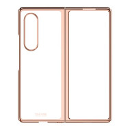 Electroplating Frame Design Folding PC Phone Cover Case for Samsung Galaxy Z Fold3 5G - Transparent