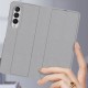 GKK Magnetic Auto-absorbed PU Leather Wallet Case Stand Flip Cover for Samsung Galaxy Z Fold3 5G - Grey Samsung Cases Mobile