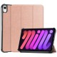 Tri-fold Stand PU Leather Smart Tablet Protective Cover Case for iPad mini 6 (2021) - Rose Gold Apple Cases Tablet