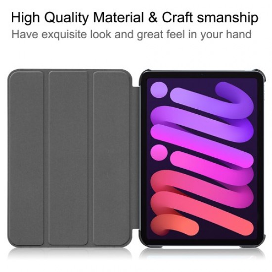 Tri-fold Stand PU Leather Smart Tablet Protective Cover Case for iPad mini 6 (2021) - Rose Gold Apple Cases Tablet