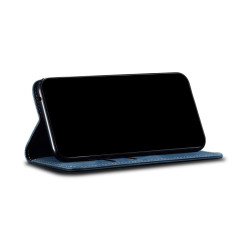 Jeans Cloth Texture Full Protection Leather Wallet Case with Stand for iPhone 13 6.1 inch - Blue
